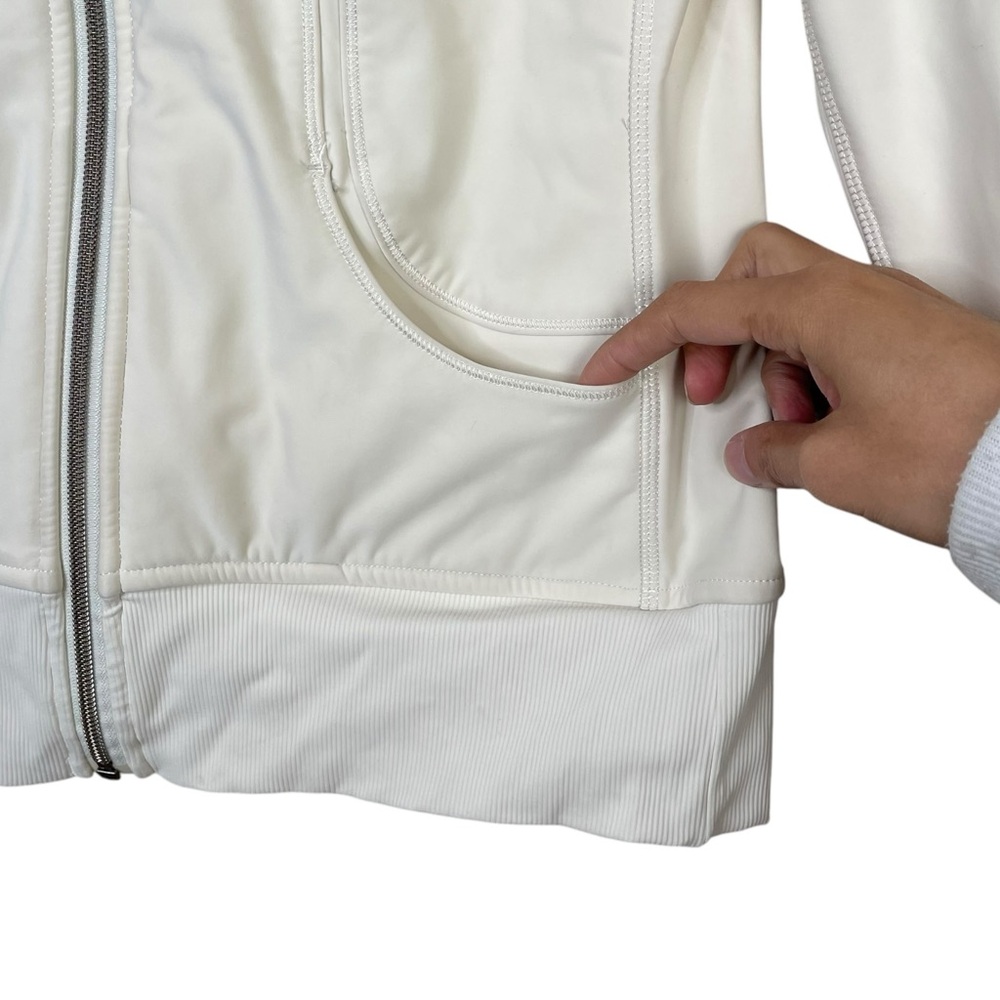 Lululemon Uba Hoodie Special Edition Sz 4 POLAR CREAM Coat Jacket Removable Trim - Picture 13 of 16